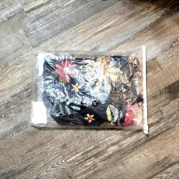 NWT Multicolor Floral & Black Racerback Jumpsuit 1X - Picture 3 of 6